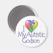 Ich Liebe Mein Autistic Godson Magnet (Vorderseite/Rückseite)