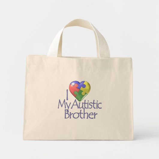 Ich Liebe mein Autistischer Bruder Mini Stoffbeutel (Vorne)