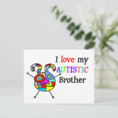 Ich Liebe mein Autistischer Bruder Postkarte (Stehend Vorderseite)