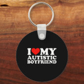 Ich Liebe mein Autistischer Freund Herzstück Mein  Schlüsselanhänger (Rückseite)