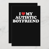 Ich Liebe mein Autistischer Freund I Heart Groovy Einladung (Vorne/Hinten)