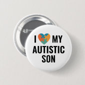 Ich Liebe mein Autistischer Sohn Button (Vorne & Hinten)