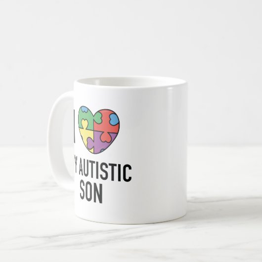 Ich Liebe mein Autistischer Sohn Kaffeetasse (Vorderseite Links)