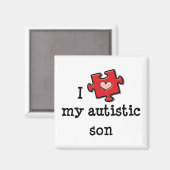 Ich Liebe Mein Autistischer Sohn Magnet (Vorderseite/Rückseite)