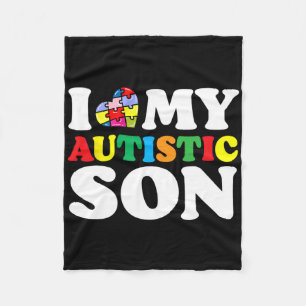 Ich Liebe mein Autistischer Sohn Puzzle Piece Auti Fleecedecke