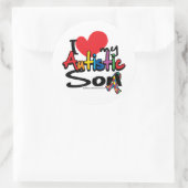 Ich Liebe mein Autistischer Sohn Runder Aufkleber (Tasche)