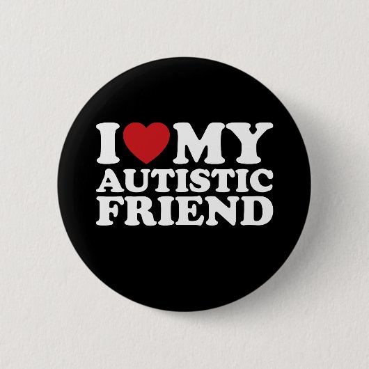Ich Liebe mein Autistisches Herz Button (Vorderseite)