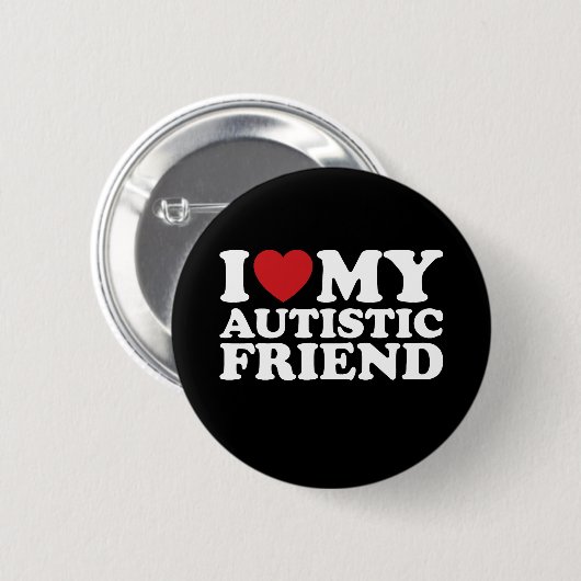 Ich Liebe mein Autistisches Herz Button (Vorne & Hinten)