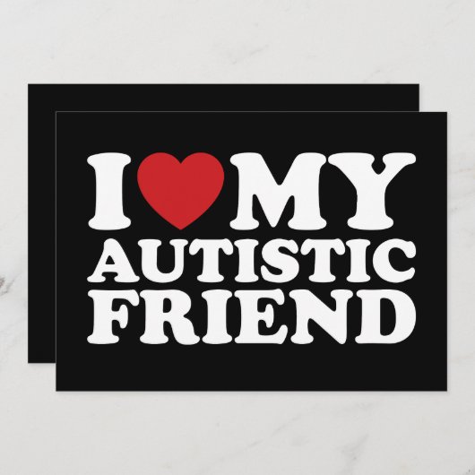 Ich Liebe mein Autistisches Herz Einladung (Vorne/Hinten)
