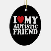 Ich Liebe mein Autistisches Herz Keramik Ornament (Rechts)