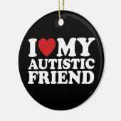 Ich Liebe mein Autistisches Herz Keramik Ornament (Links)
