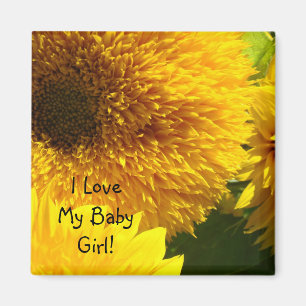 Ich liebe mein Baby Mädchen! Magnete Gelbe Sonnenb Magnet