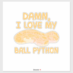Ich Liebe mein Ball Python Aufkleber
