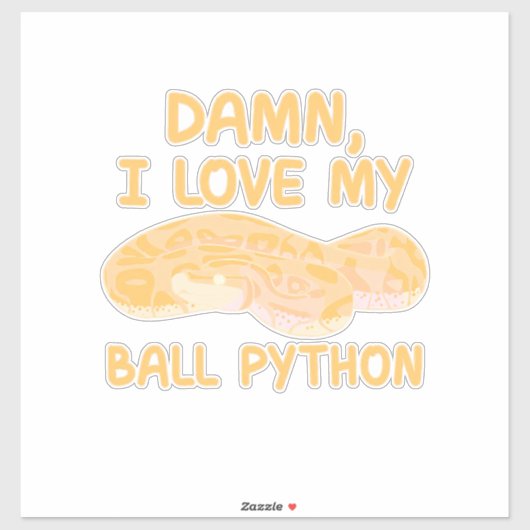 Ich Liebe mein Ball Python Aufkleber (Blatt)