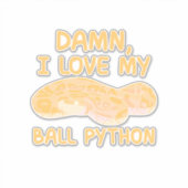 Ich Liebe mein Ball Python Aufkleber (Vorderseite)
