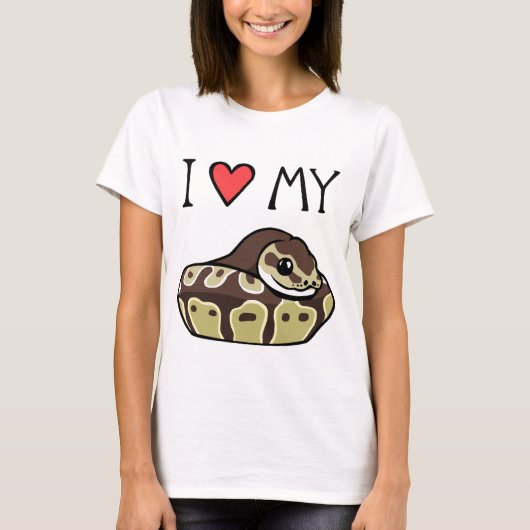 Ich Liebe mein Ball Python Niedlich Funny Fraus T T-Shirt (Vorderseite)
