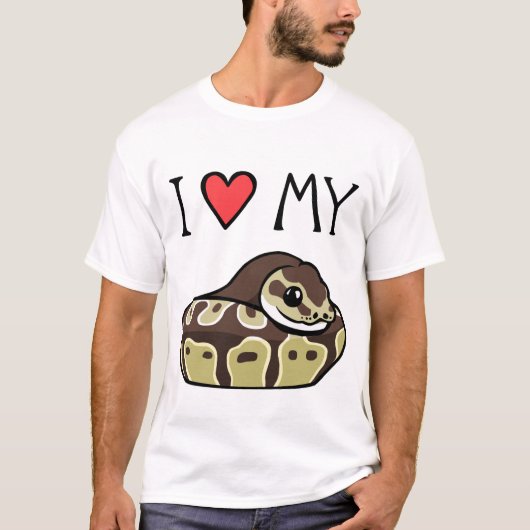 Ich Liebe mein Ball Python Niedlich Funny Men T -  T-Shirt (Vorderseite)