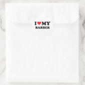 Ich Liebe mein Barber Runder Aufkleber (Tasche)