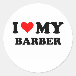 Ich Liebe mein Barber Runder Aufkleber