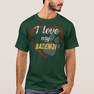 Ich Liebe mein Basenji Hund Lover  T-Shirt