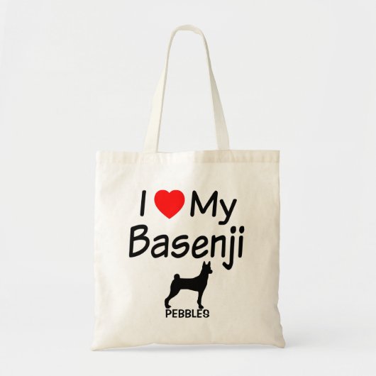 Ich Liebe mein Basenji-Hund Tragetasche (Vorne)