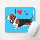 Ich Liebe mein Basset Hound Mousepad (Mit Mouse)