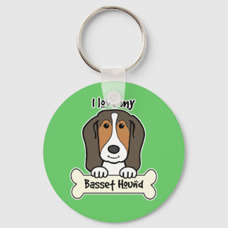 Ich Liebe mein Basset Hound Schlüsselanhänger