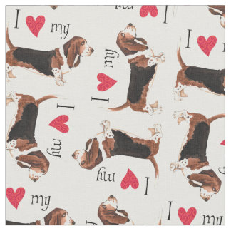 Ich Liebe mein Basset Hound Stoff