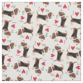 Ich Liebe mein Basset Hound Stoff (Muster)