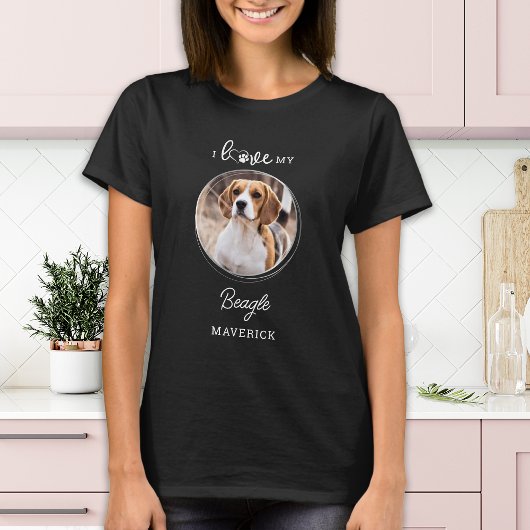 Ich Liebe mein Beagle Custom Niedlich Pet Hund Fot T-Shirt