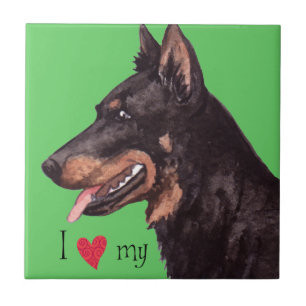 Ich Liebe mein Beauceron Fliese