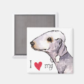 Ich Liebe mein Bedlington Terrier Magnet (Vorderseite/Rückseite)