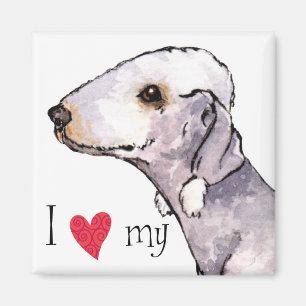 Ich Liebe mein Bedlington Terrier Magnet