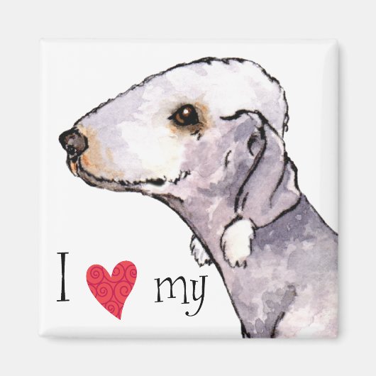 Ich Liebe mein Bedlington Terrier Magnet (Vorne)