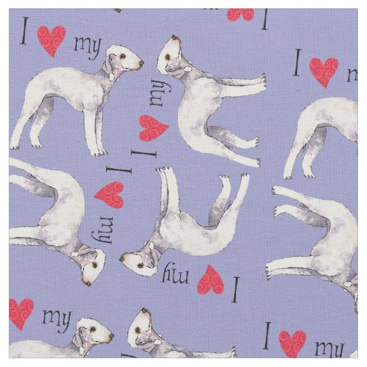 Ich Liebe mein Bedlington Terrier Stoff (Nahaufnahme)