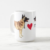Ich Liebe mein belgisches Malinois Kaffeetasse (Vorderseite Links)