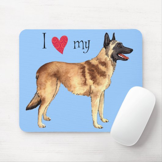 Ich Liebe mein belgisches Malinois Mousepad (Mit Mouse)