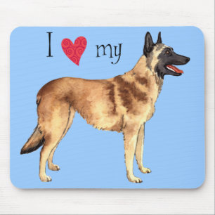 Ich Liebe mein belgisches Malinois Mousepad