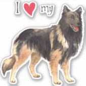 Ich Liebe mein belgisches Tervuren Vinyl Sticker (Vorderseite)