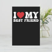 Ich Liebe mein bester Freund Funny ich Herz Einladung (Stehend Vorderseite)
