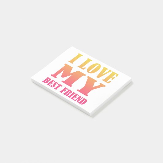 Ich Liebe mein bester Freund Post-it Klebezettel (angewinkelt)