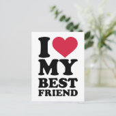Ich Liebe mein bester Freund Postkarte (Stehend Vorderseite)