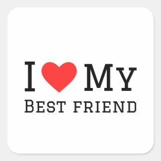 Ich Liebe mein bester Freund Quadratischer Aufkleber