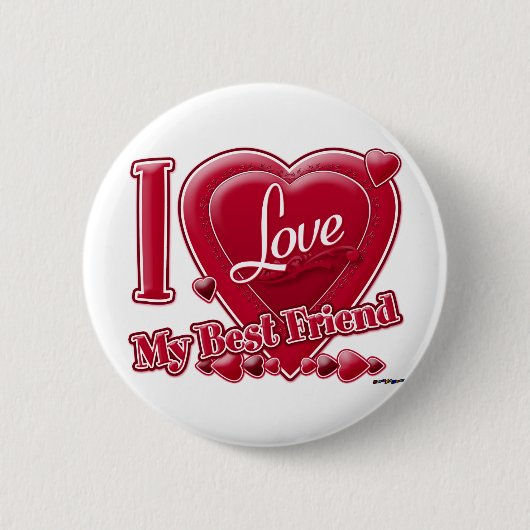 Ich Liebe mein bester Freund rot - Herz Button (Vorderseite)