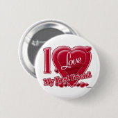 Ich Liebe mein bester Freund rot - Herz Button (Vorne & Hinten)