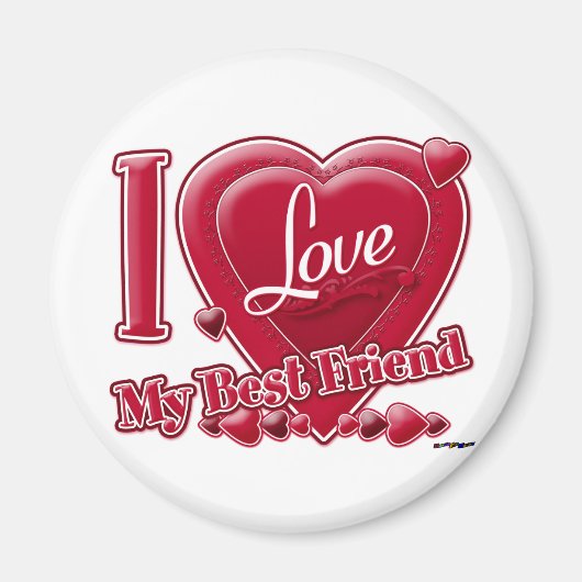 Ich Liebe mein bester Freund rot - Herz Magnet (Vorne)