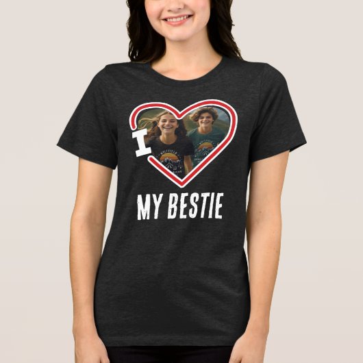 Ich Liebe mein Bestie-Foto Tri-Blend Shirt (Vorderseite)