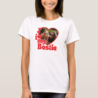 Ich liebe mein Bestie-Herz mit individuellem Foto T-Shirt