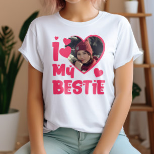 Ich Liebe Mein Bestie Personalisiertes Foto T-Shirt