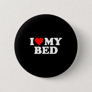 Ich liebe mein Bett - Rotes Herz Button
